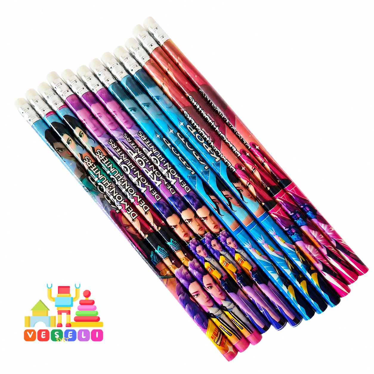 Set od 12 grafitnih olovaka sa gumicom – 2B 💜✏️