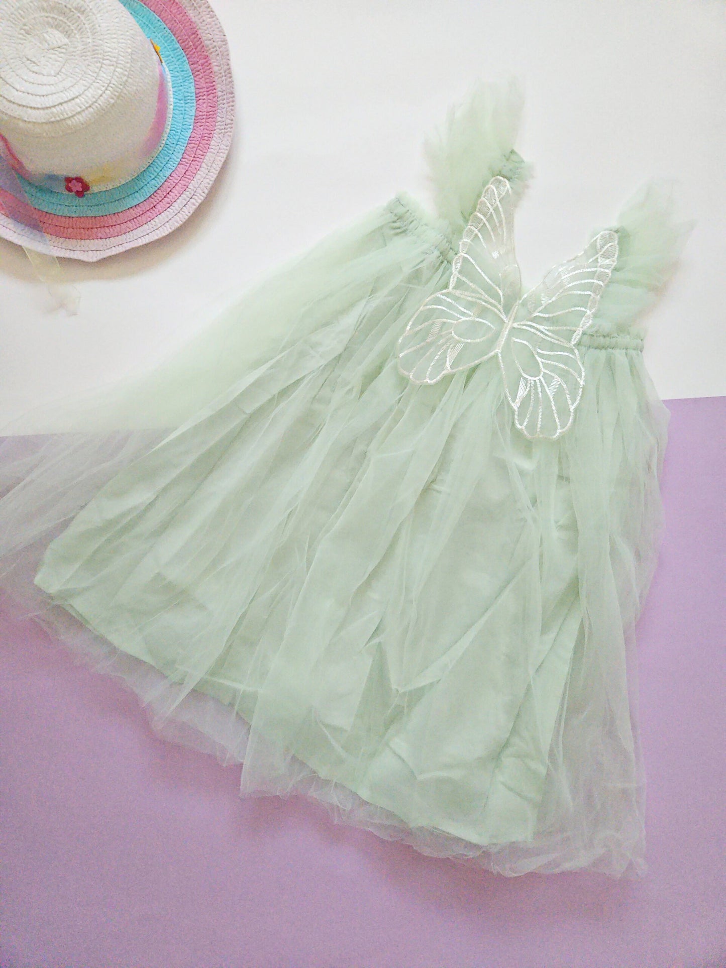 Haljina za devojčice BUTTERFLY zelena