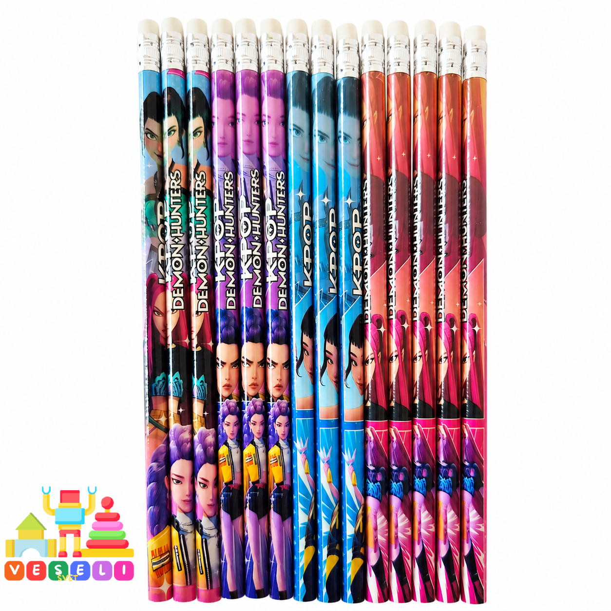 Set od 12 grafitnih olovaka sa gumicom – 2B 💜✏️
