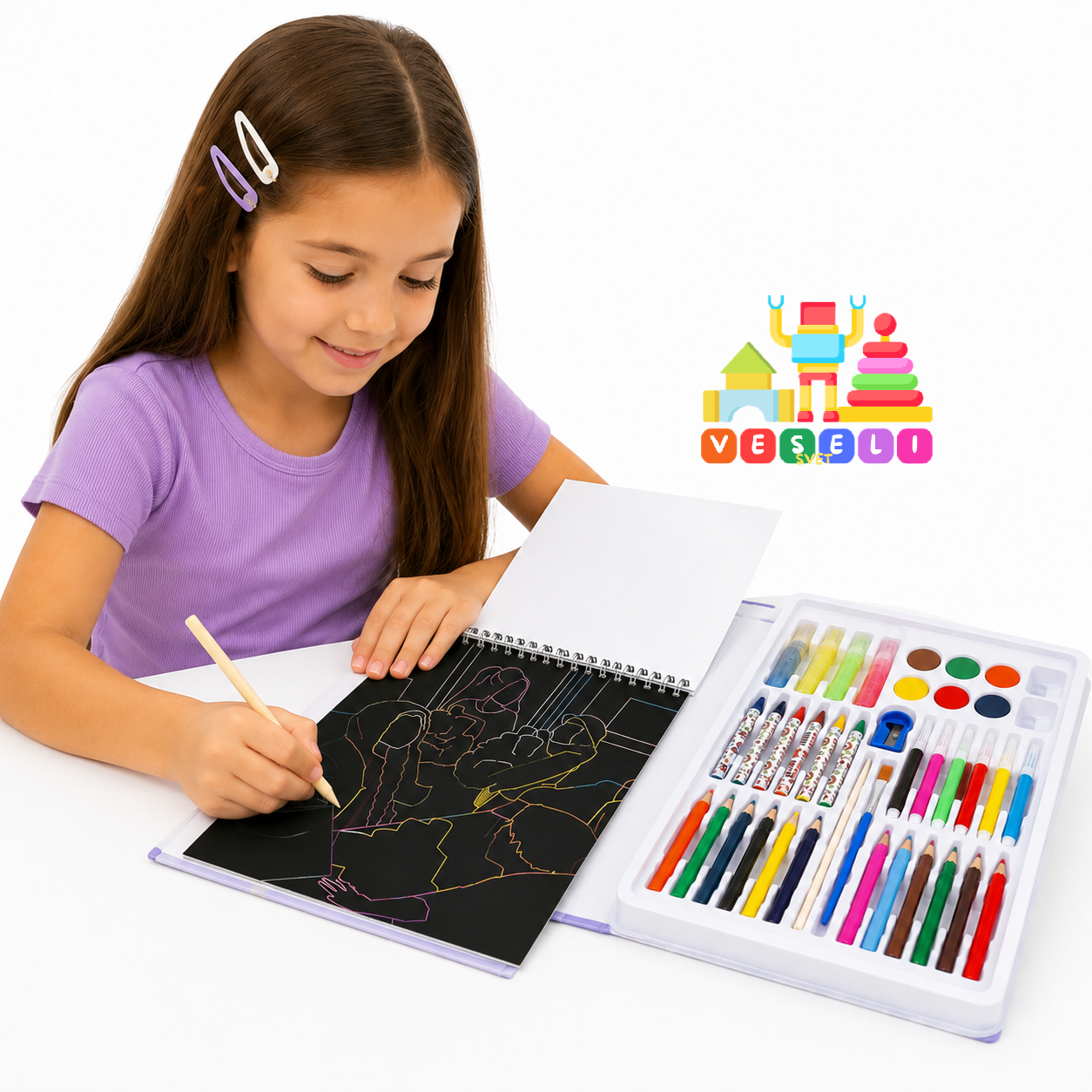 Set za bojenje i kreativno crtanje – Rumi, Mira i Zoi ✏️💫